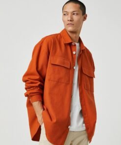 Basic Shirt Classic Collar Buttoned Pocket Detailed